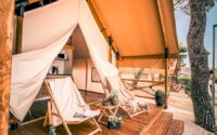 white and brown patio umbrella