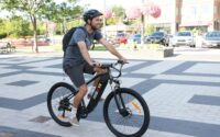 a man riding a bicycle